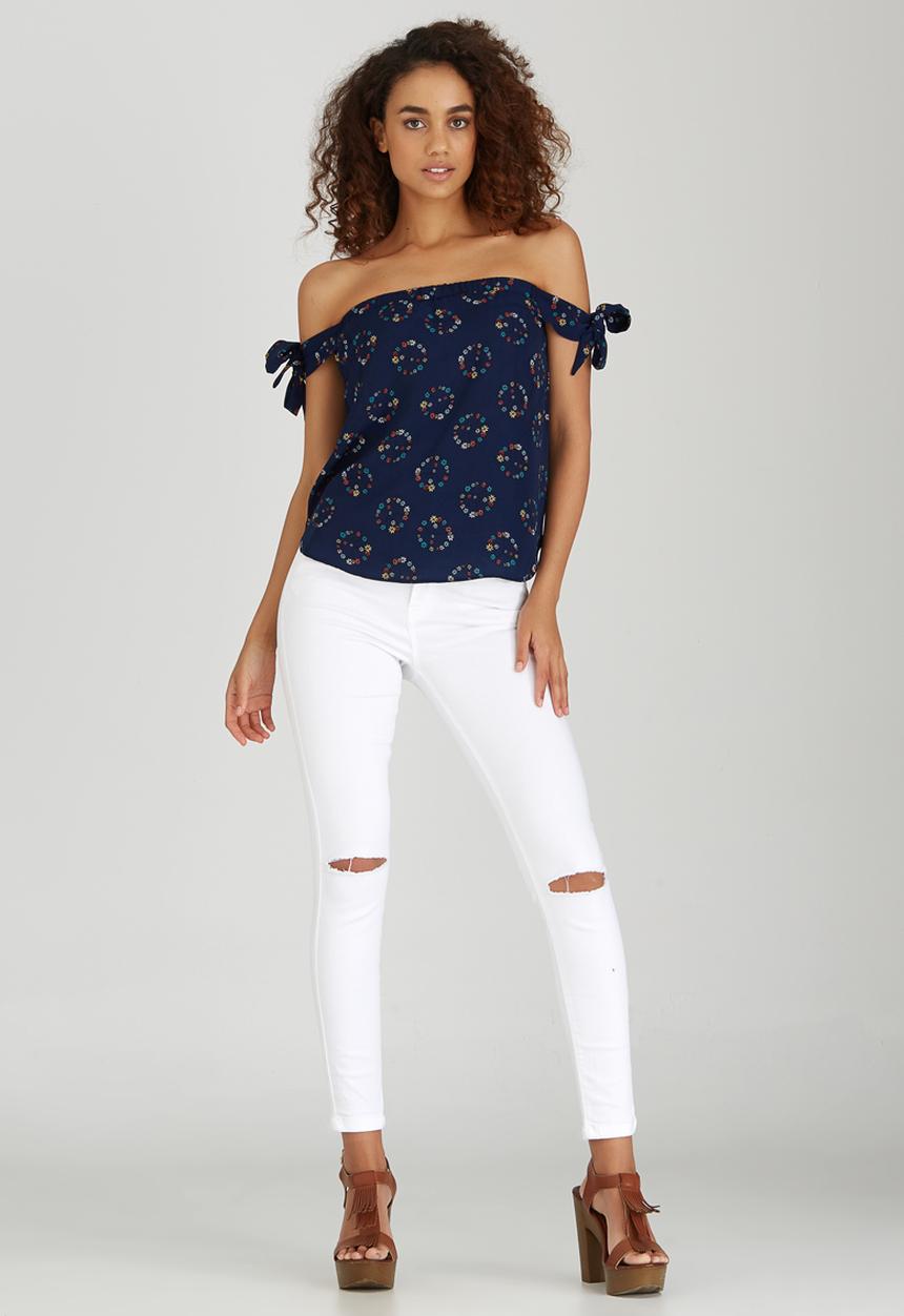 SISSY BOY - Whoah Tie Sleeve Blouse Navy