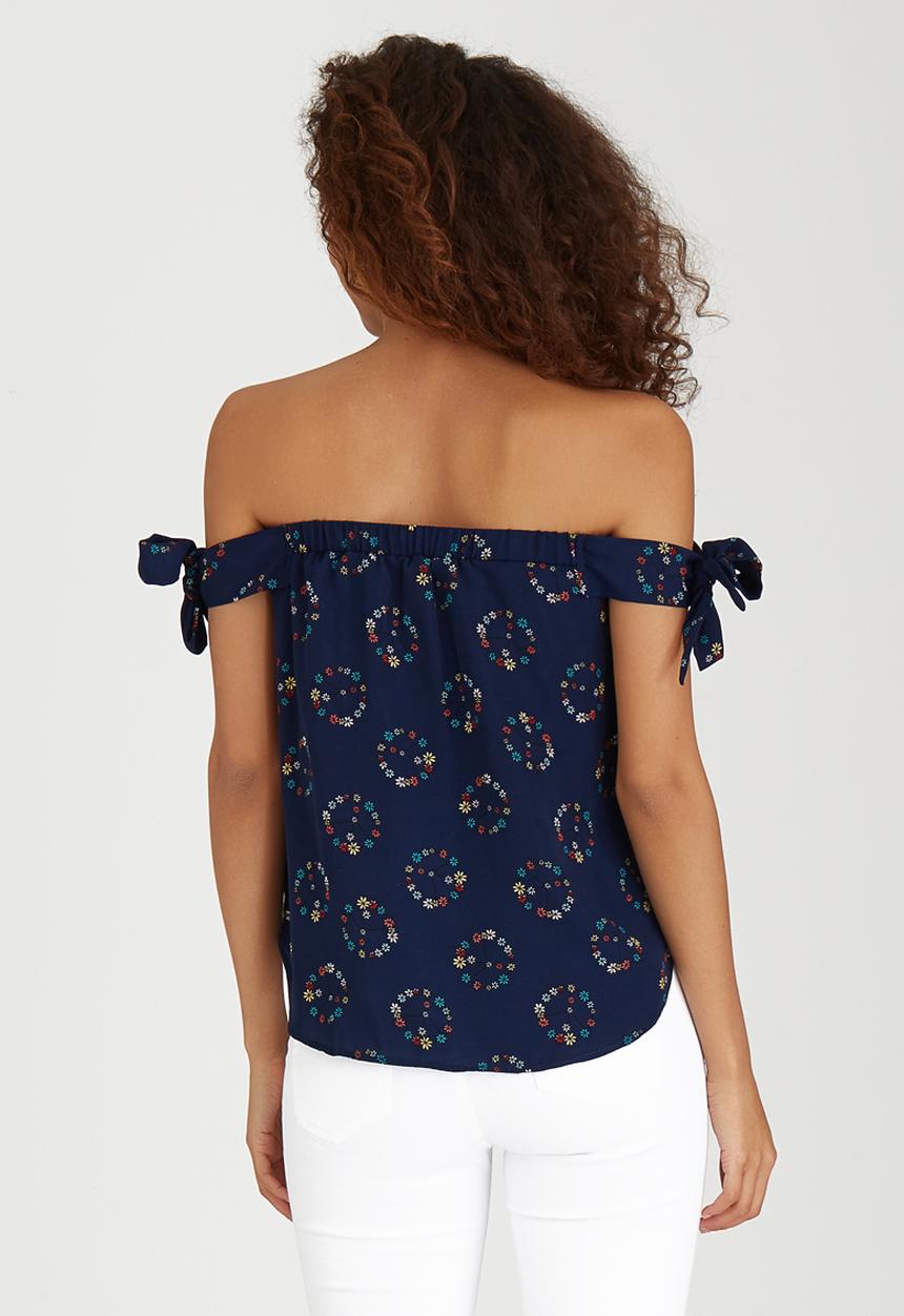 SISSY BOY - Whoah Tie Sleeve Blouse Navy