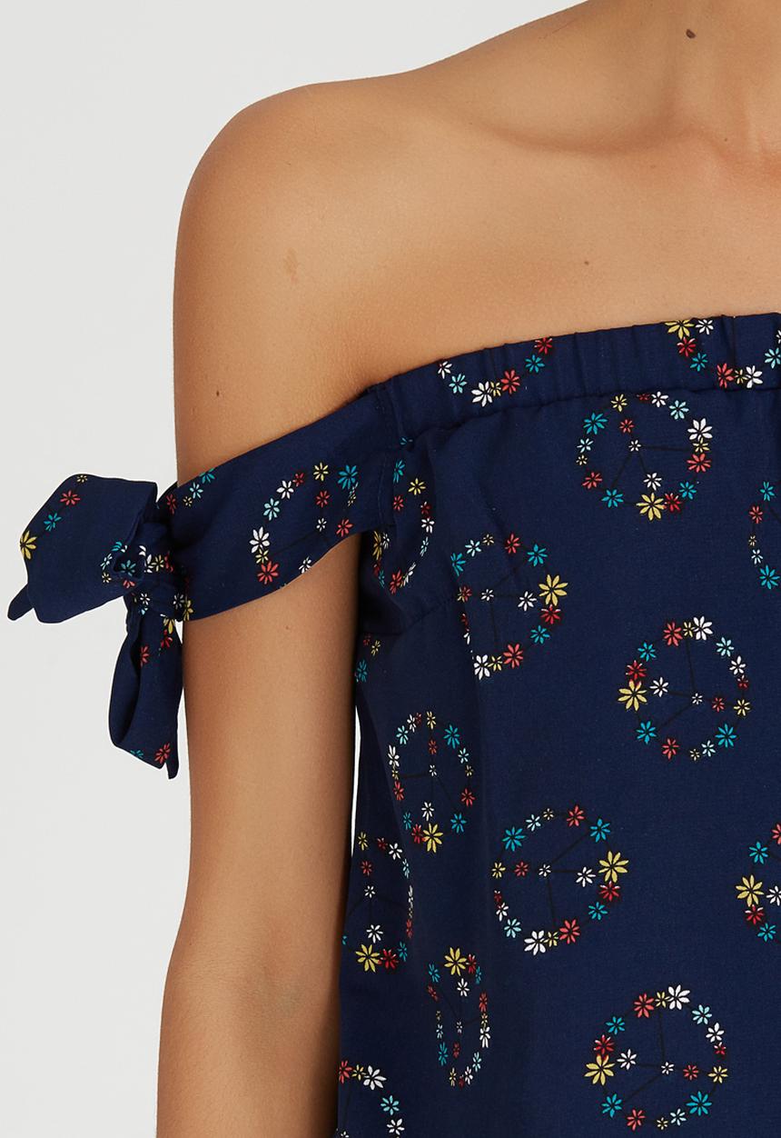 SISSY BOY - Whoah Tie Sleeve Blouse Navy