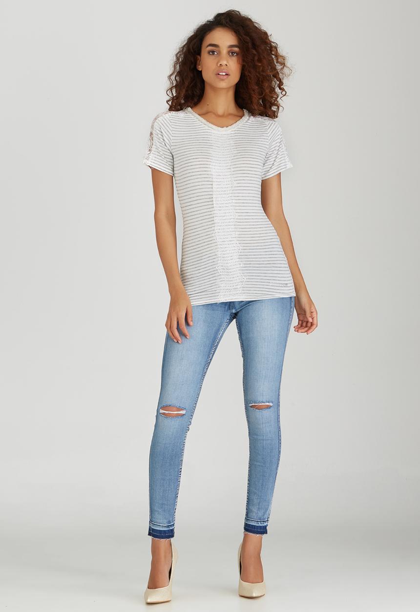SISSY BOY - Striker Tee with Lace Grey