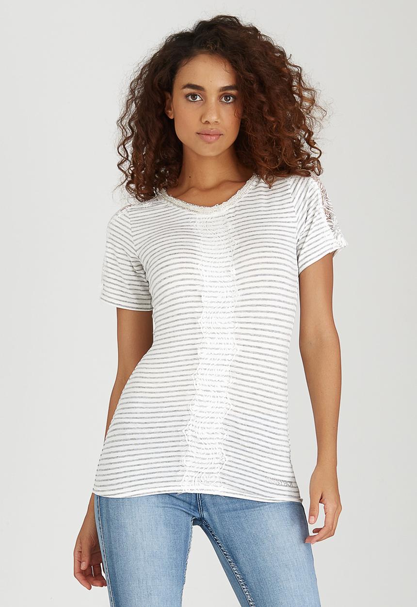 SISSY BOY - Striker Tee with Lace Grey