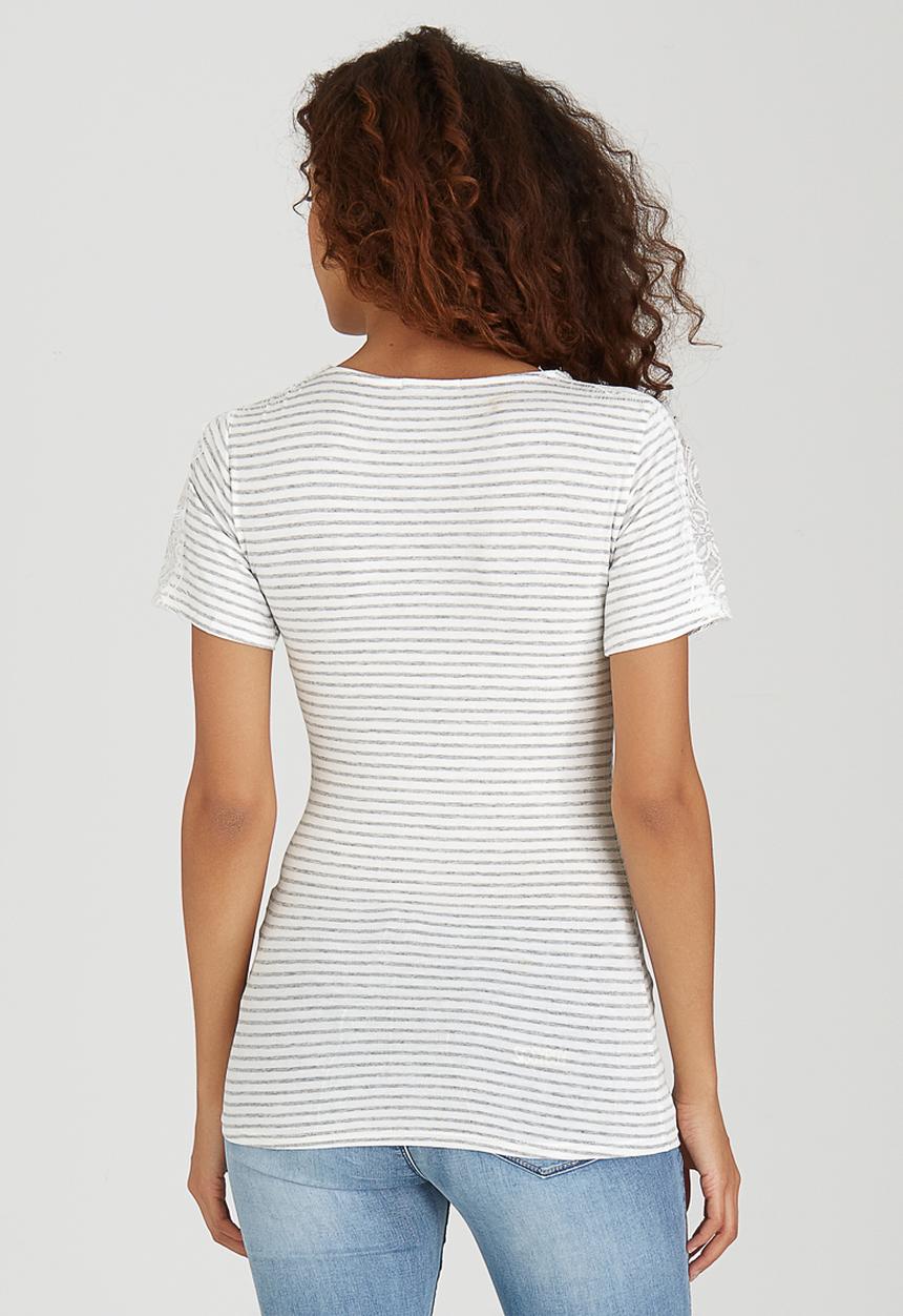 SISSY BOY - Striker Tee with Lace Grey