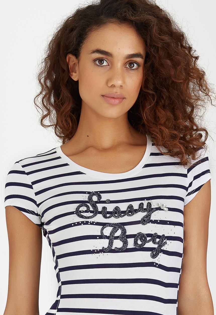 SISSY BOY - Ginger Striped Tee Blue and White