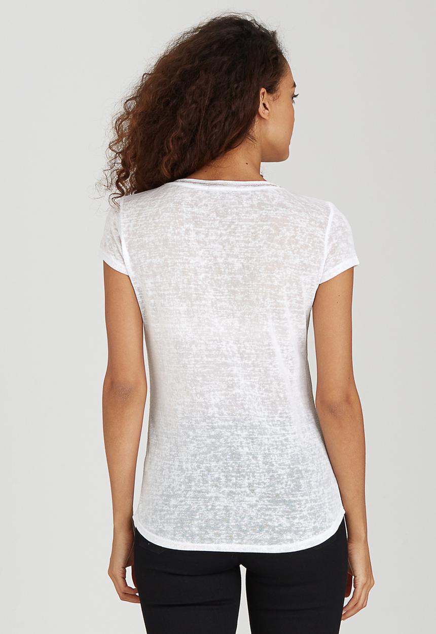 SISSY BOY - Lazuli Logo Linen Tee with Neck Trim White