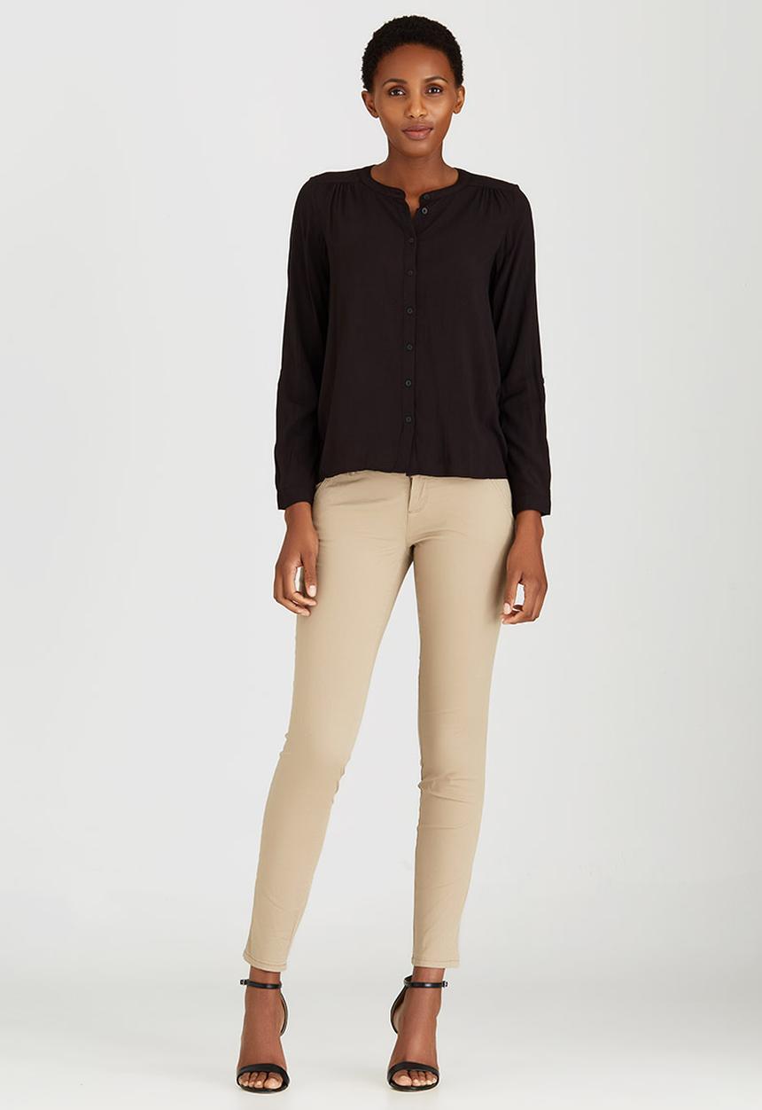 ONLY - New Fallow Long Sleeve Button Shirt Black