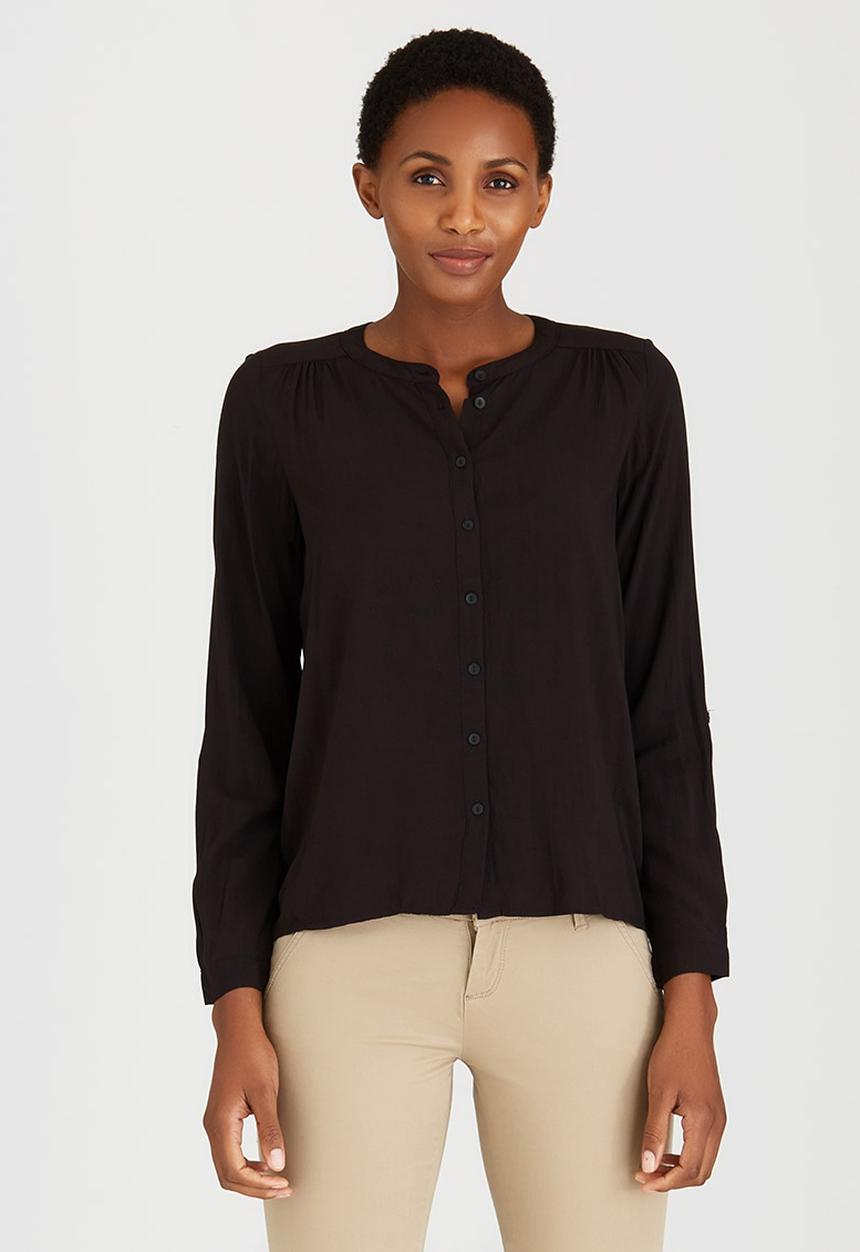 ONLY - New Fallow Long Sleeve Button Shirt Black