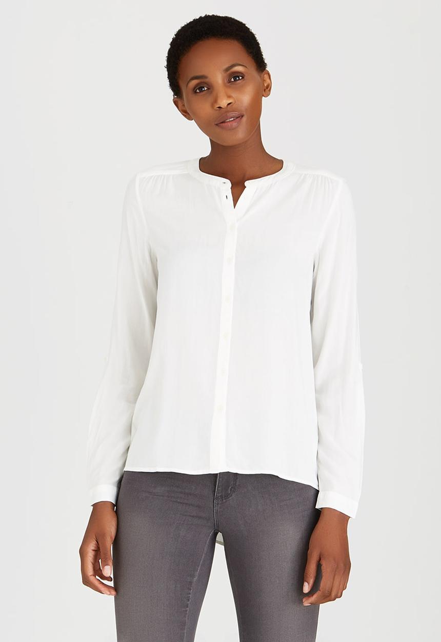 ONLY - New Fallow Long Sleeve Button Shirt White