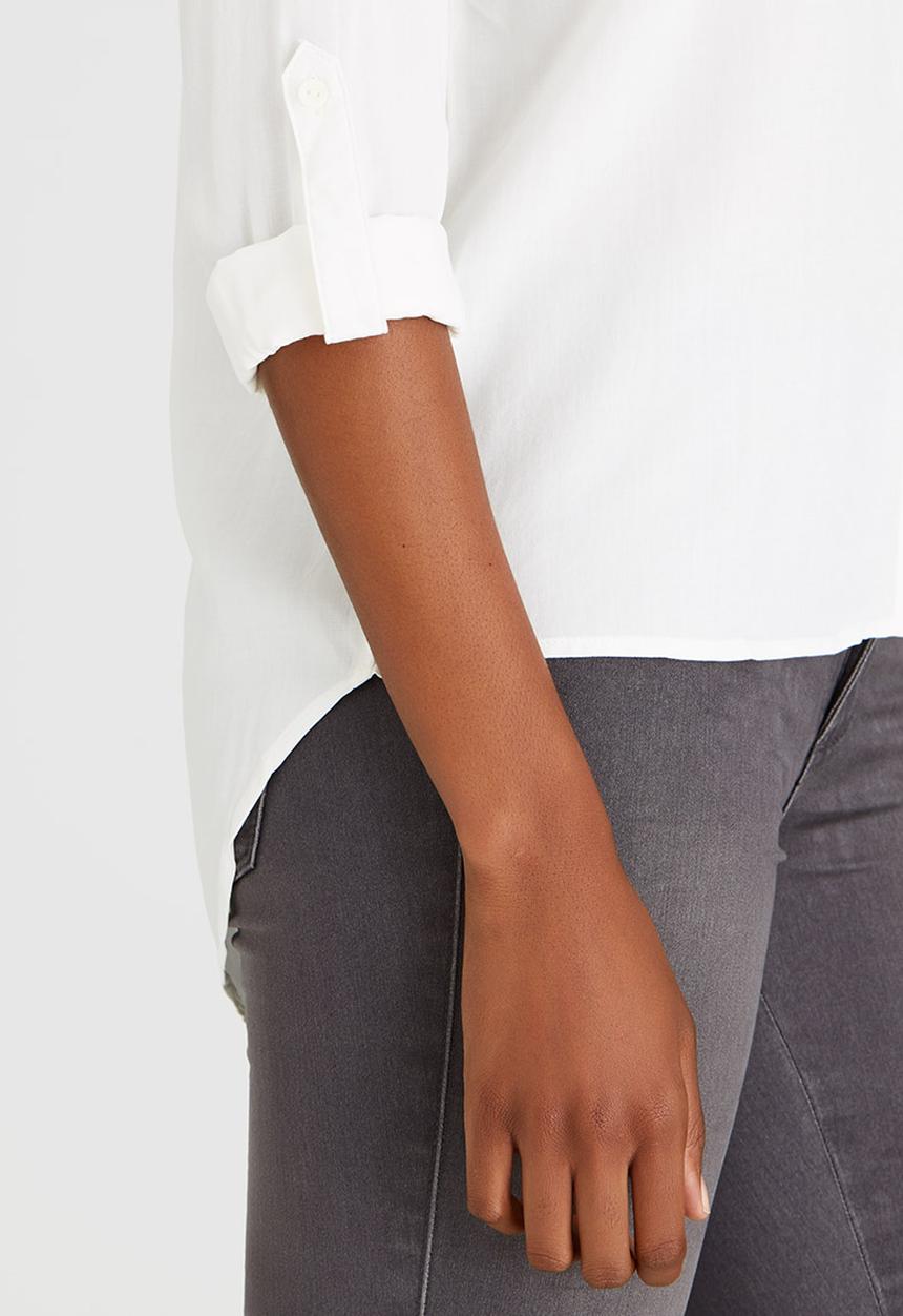 ONLY - New Fallow Long Sleeve Button Shirt White