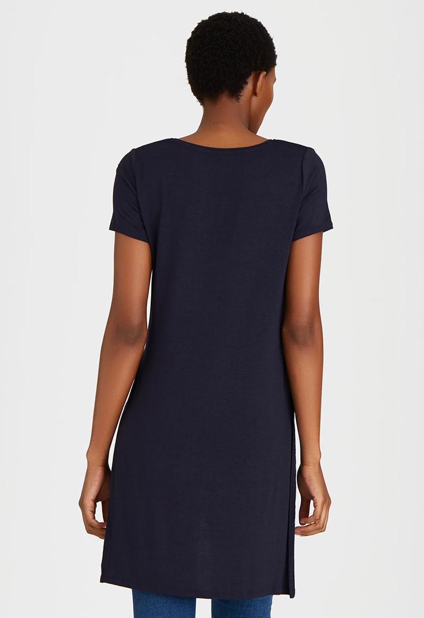 ONLY - Jewel Hi-low Hemline Tee Navy