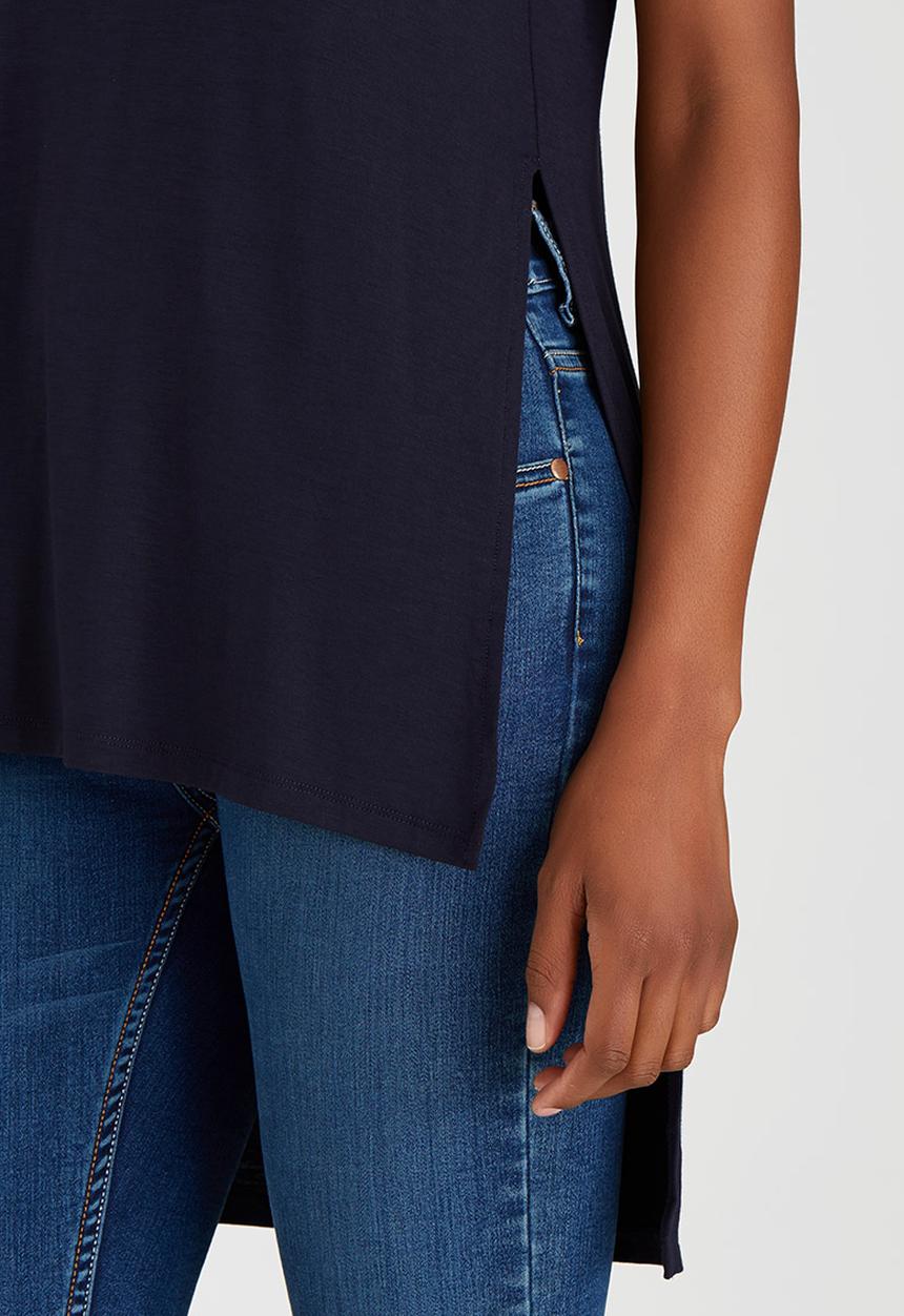 ONLY - Jewel Hi-low Hemline Tee Navy