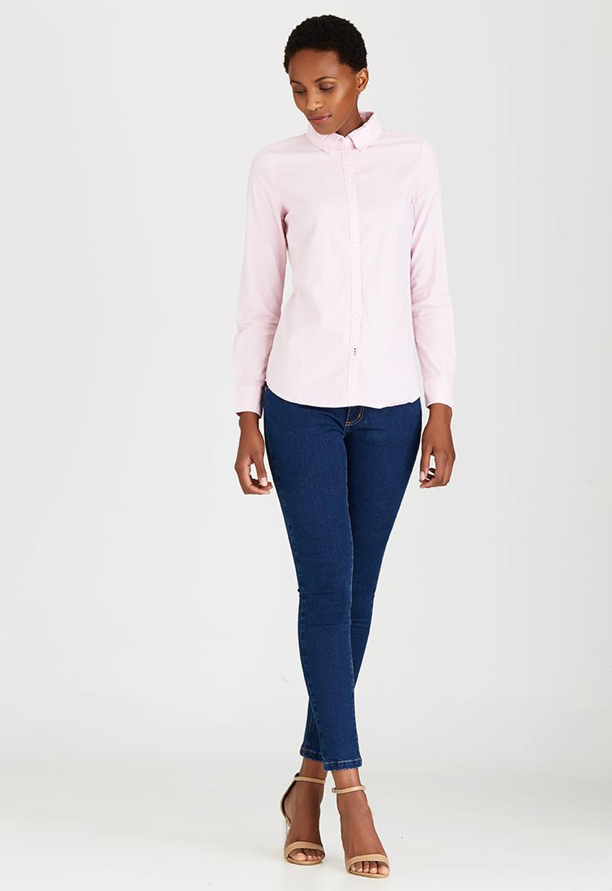 ONLY - Cici Long Sleeve Oxford Shirt Pale Pink