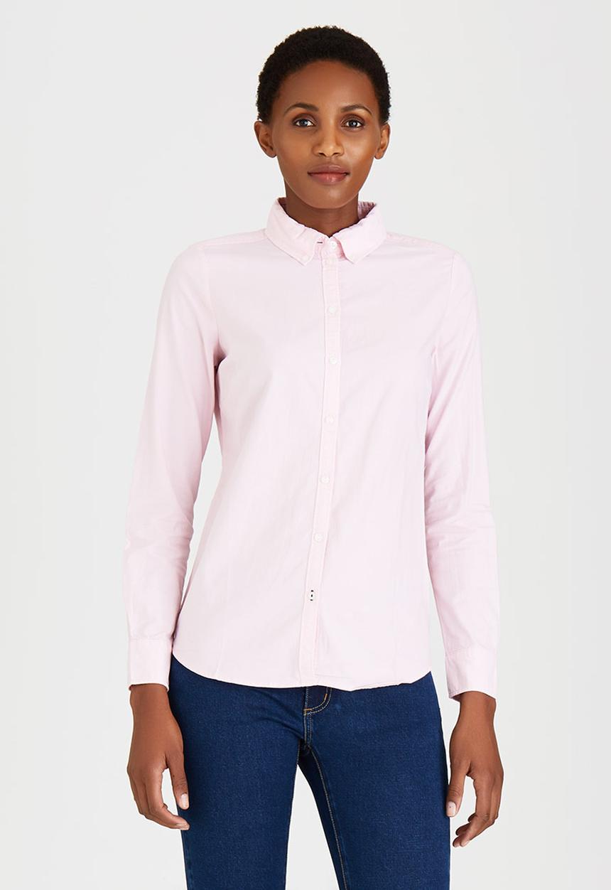 ONLY - Cici Long Sleeve Oxford Shirt Pale Pink