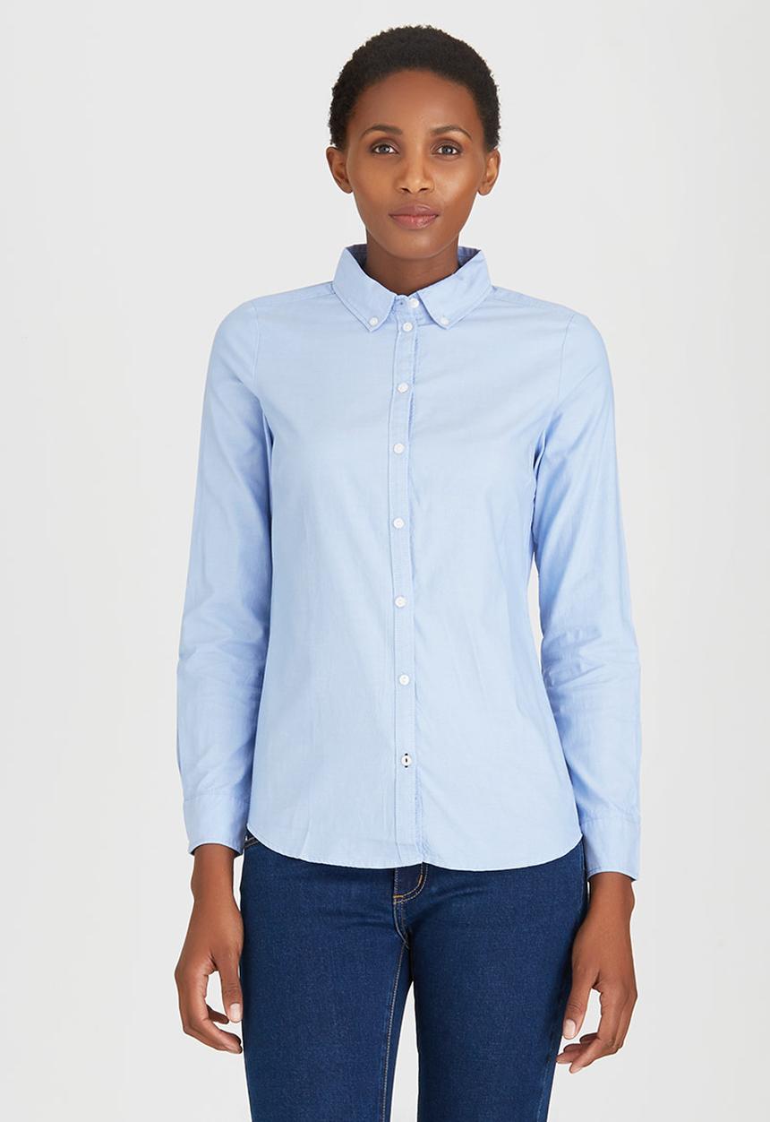 ONLY - Cici Long Sleeve Oxford Shirt Pale Blue