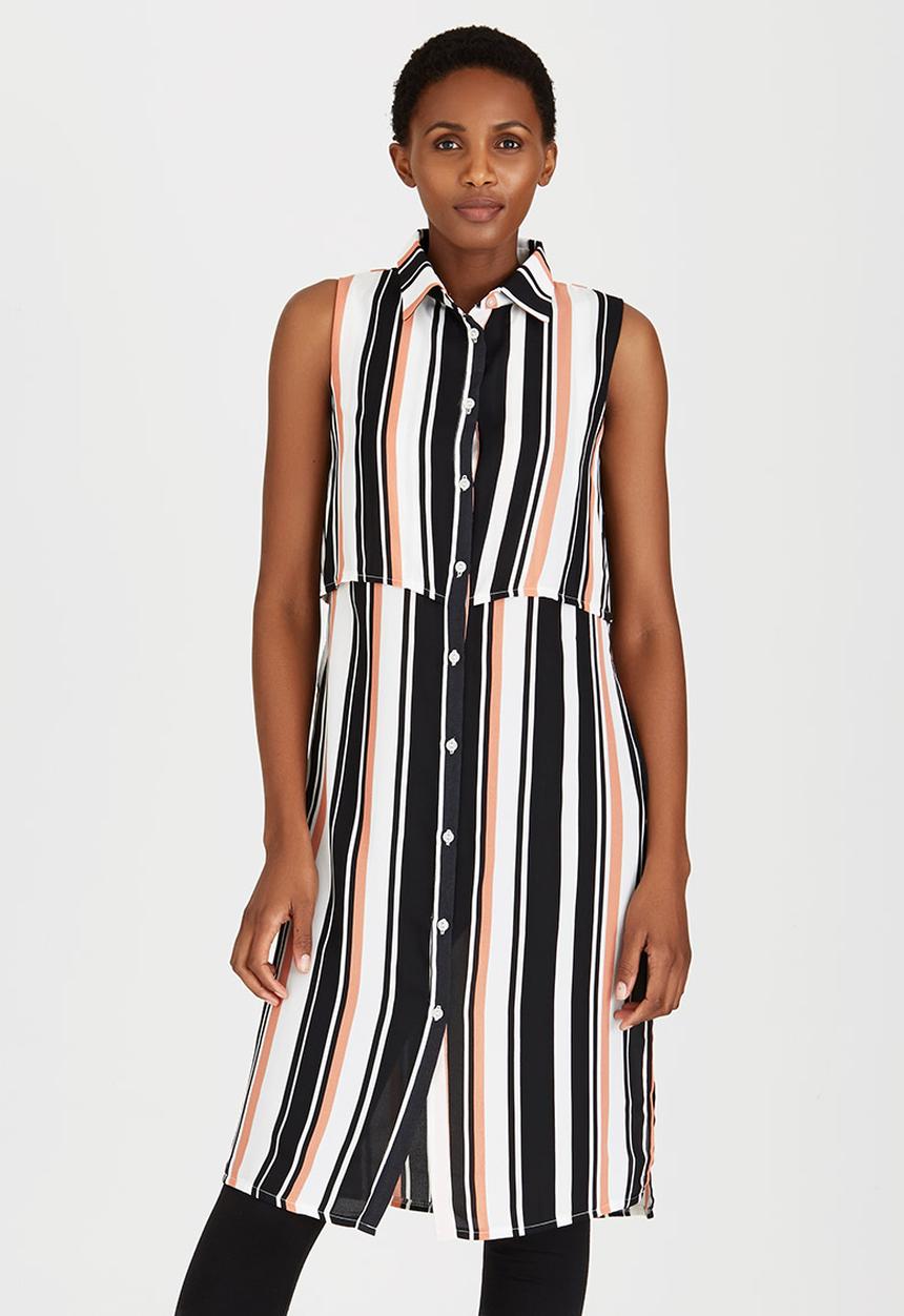 STYLE REPUBLIC - Front Button Tunic Multi-colour