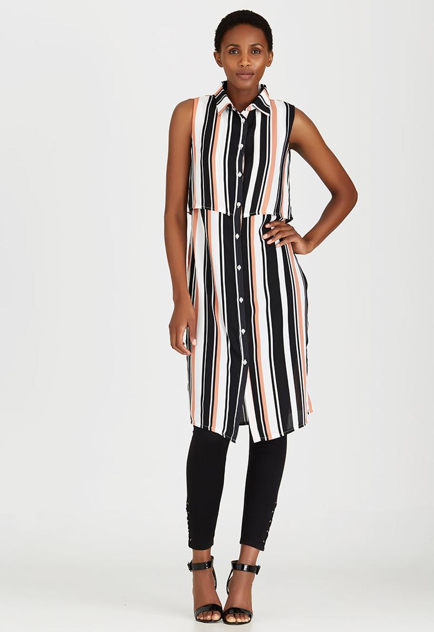 STYLE REPUBLIC - Front Button Tunic Multi-colour