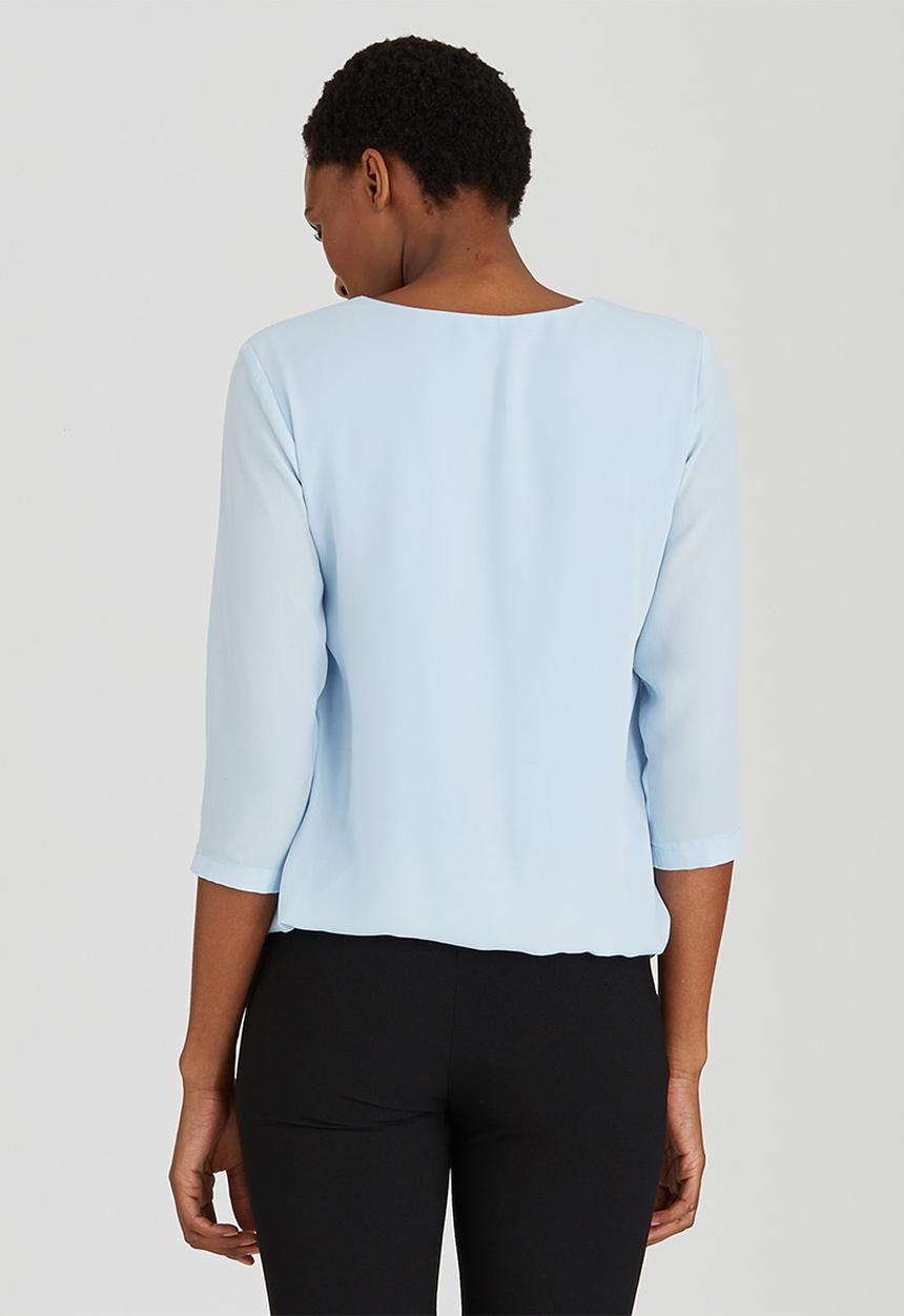 edit - Trim Detail Blouse Pale Blue