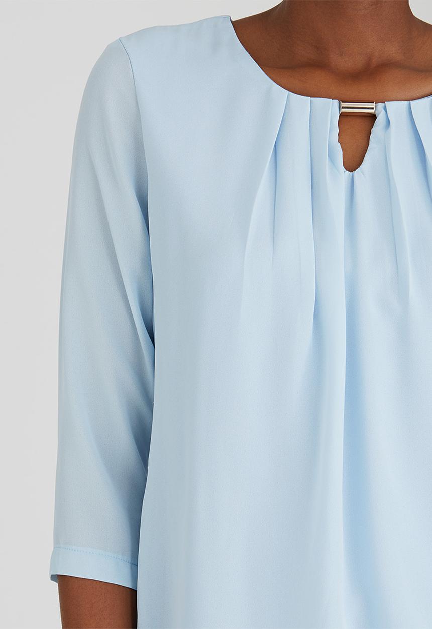 edit - Trim Detail Blouse Pale Blue