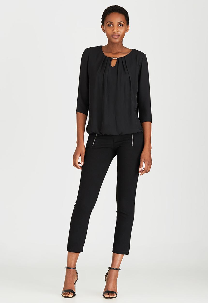 edit - Trim Detail Blouse Black