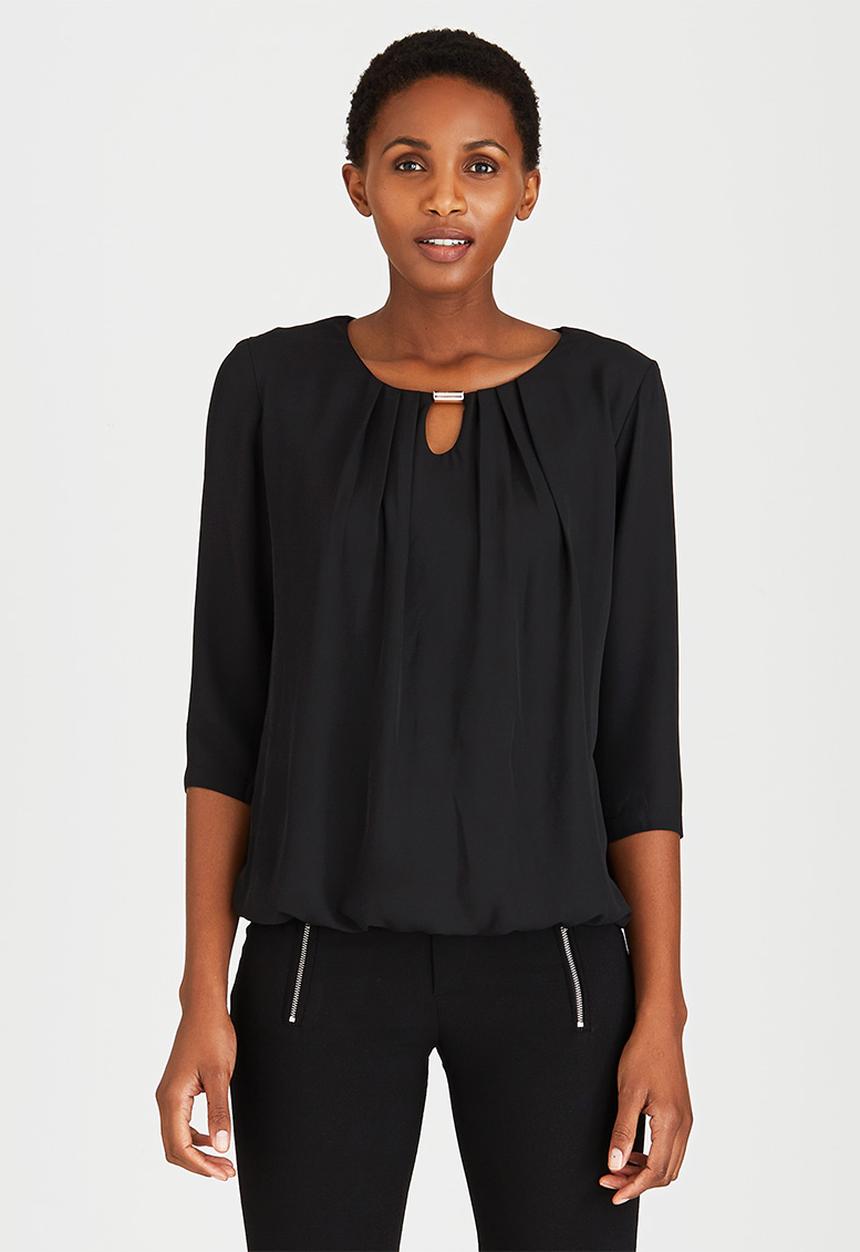 edit - Trim Detail Blouse Black
