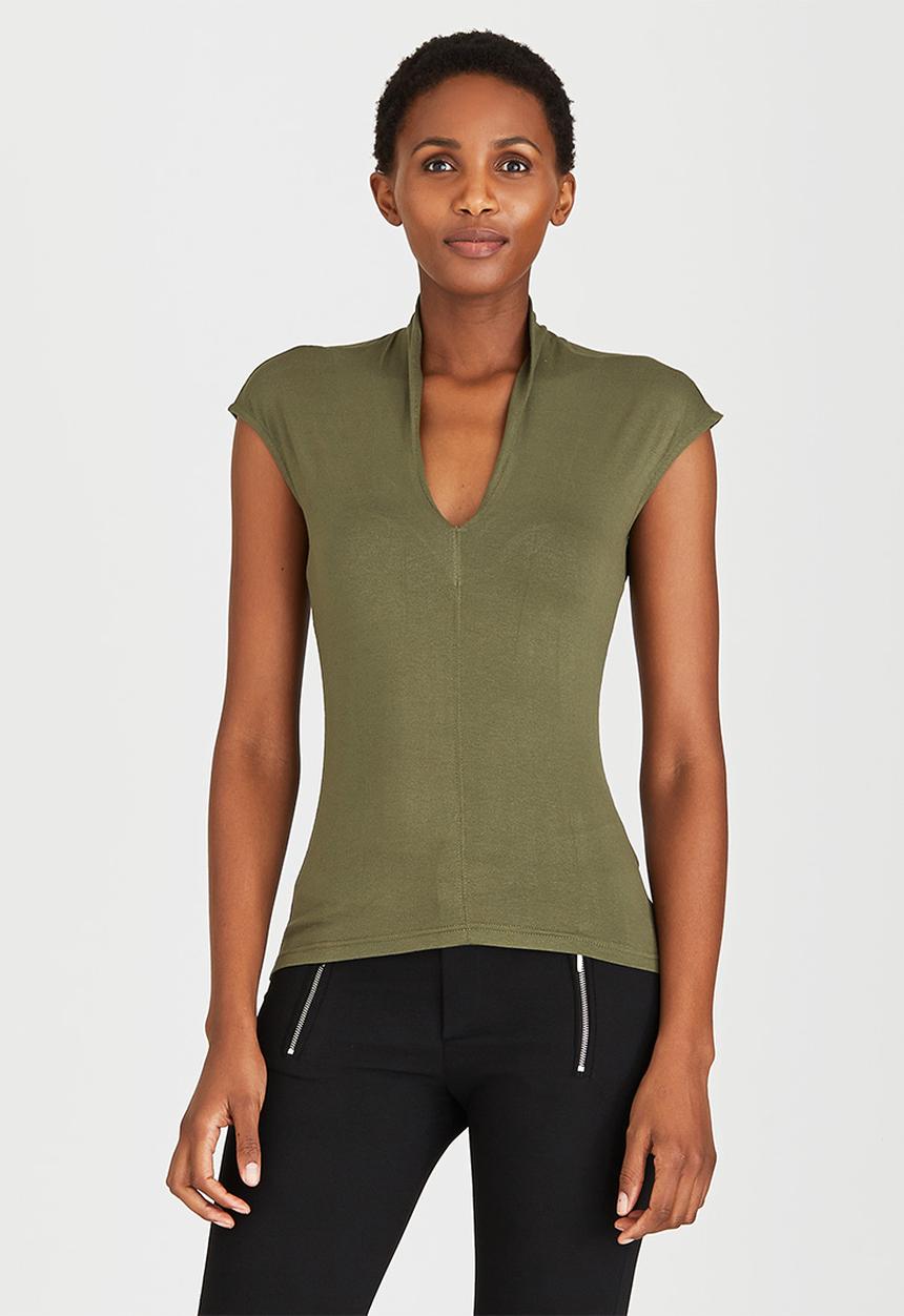 edit - Easy-wearing Knit Cami Khaki Green