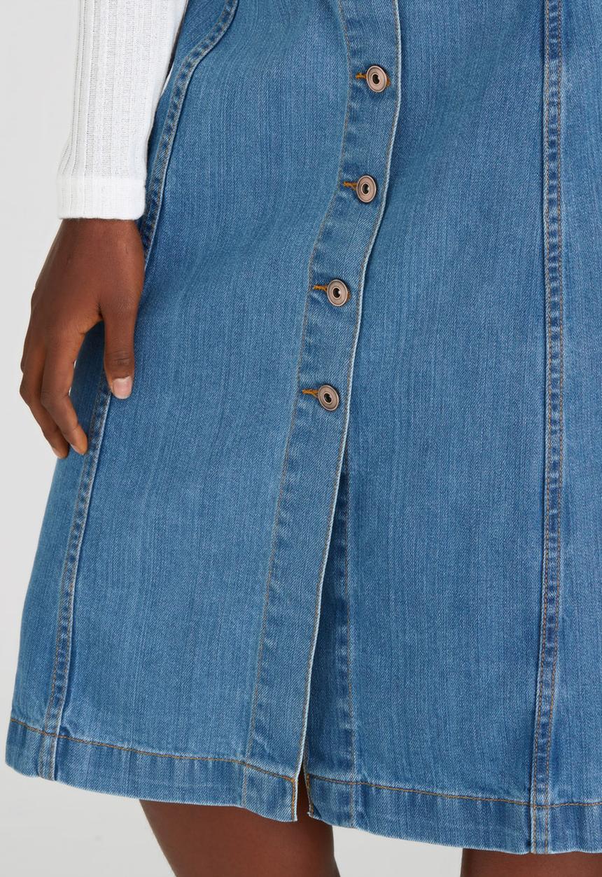 STYLE REPUBLIC - Midi A-Line Skirt Mid Blue