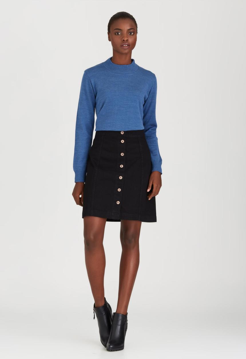 STYLE REPUBLIC - Longer A-Line Mini Skirt Black