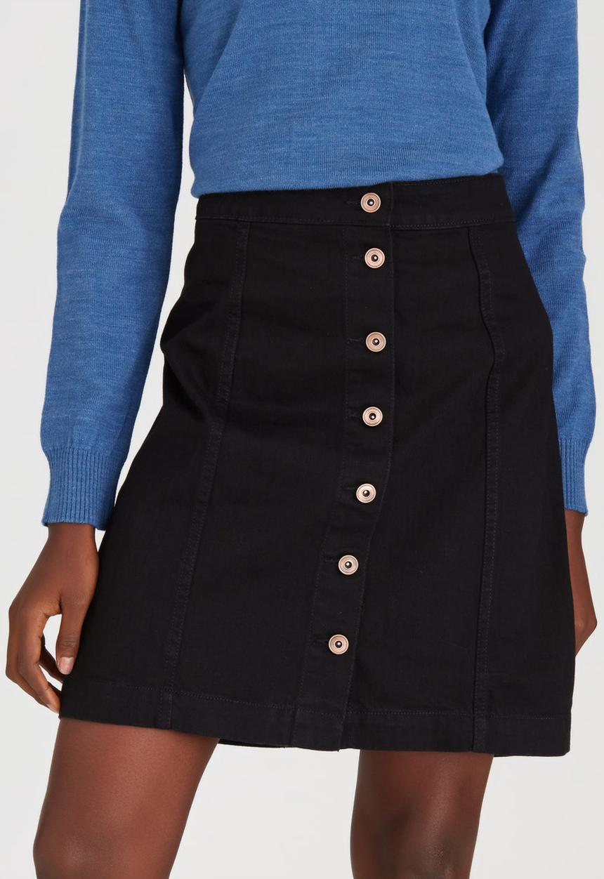 STYLE REPUBLIC - Longer A-Line Mini Skirt Black