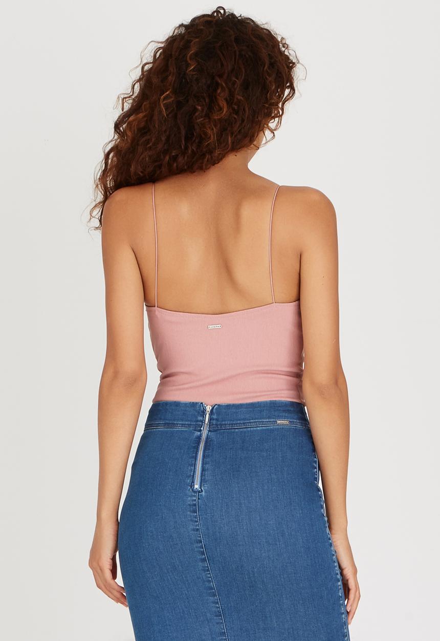 SISSY BOY - Fluff Metallic Trimmed Dawson Bodysuit Mid Pink