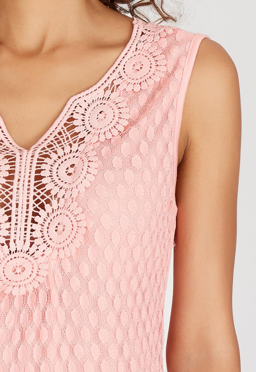 SISSY BOY - Delta Cami with Crochet Neck		 Coral