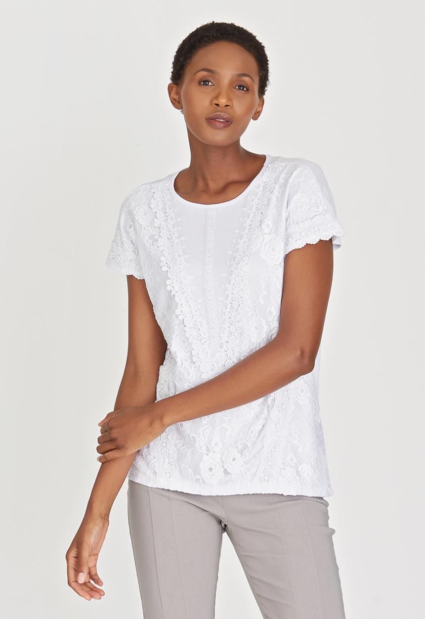 cath.nic - Lace Detail Top White