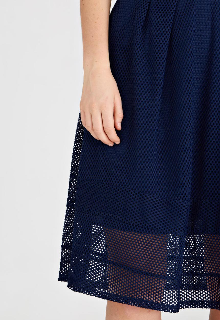STYLE REPUBLIC - Eyelet Lace Midi Skirt Navy