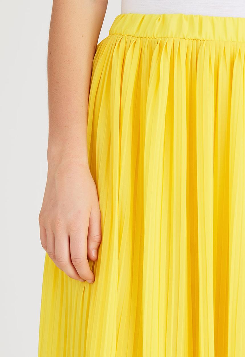 STYLE REPUBLIC - Volume Pleated Maxi Skirt Yellow