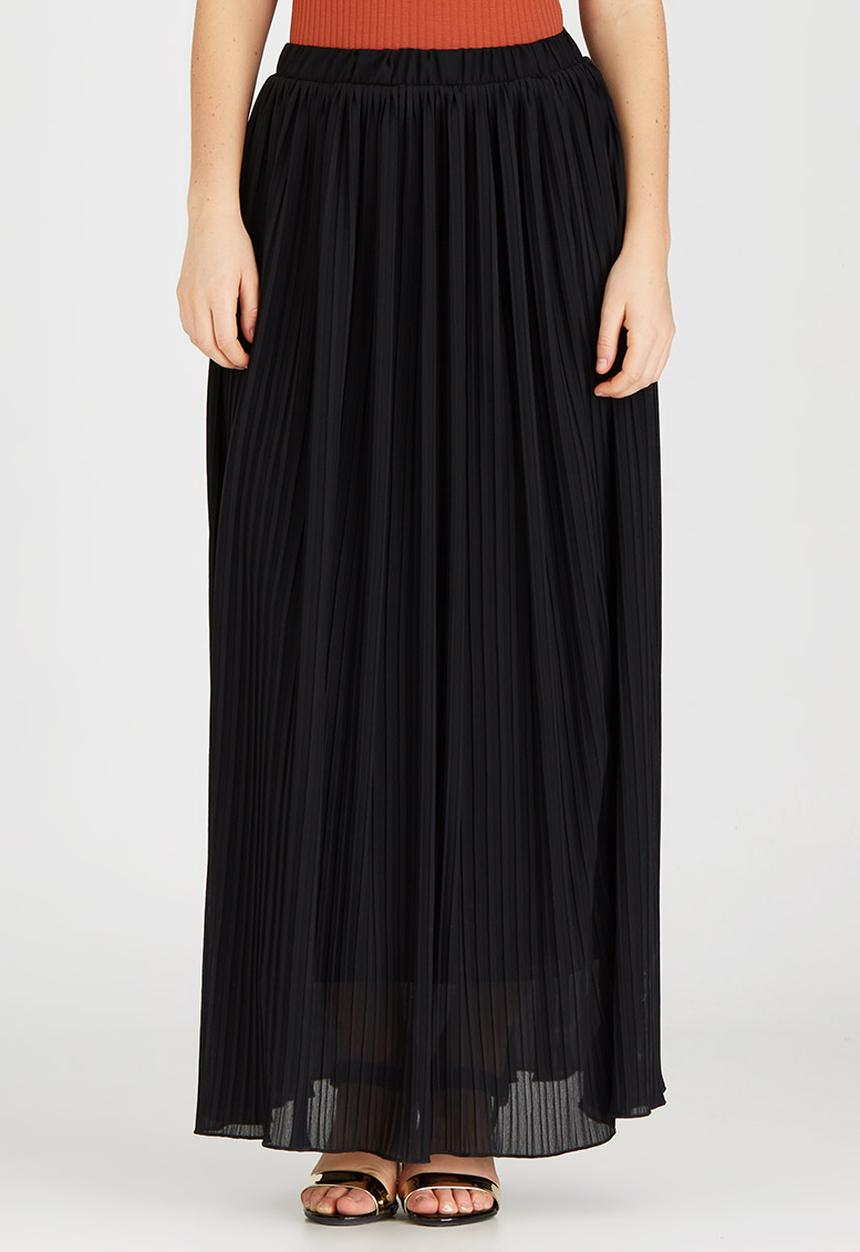 STYLE REPUBLIC - Volume Pleated Maxi Skirt Black