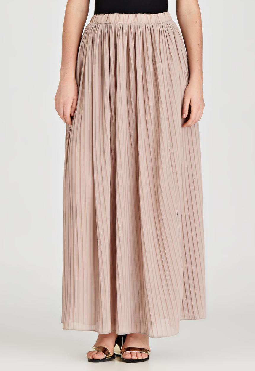 STYLE REPUBLIC - Volume Pleated Maxi Skirt Stone