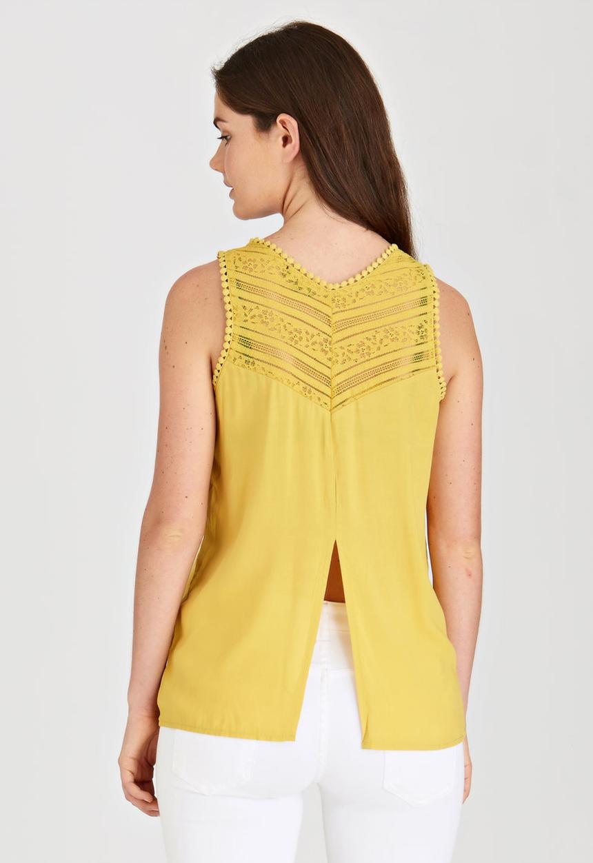 G Couture - Lace Trim Camisole Yellow