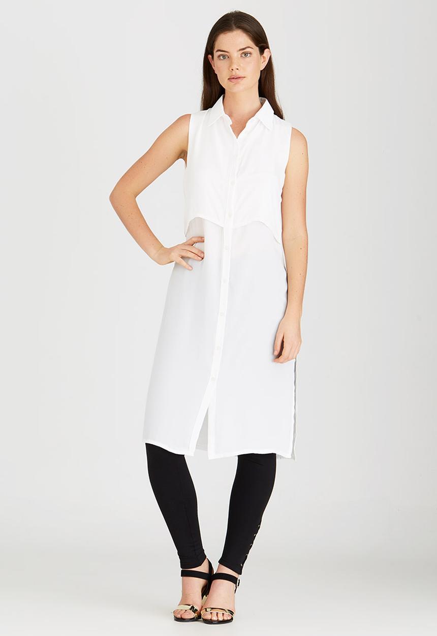 STYLE REPUBLIC - Front Button Tunic Milk