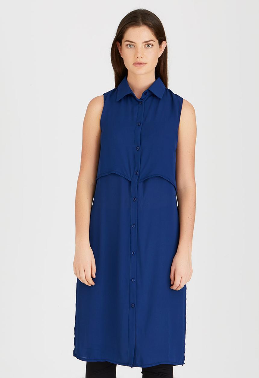 STYLE REPUBLIC - Front Button Tunic Navy