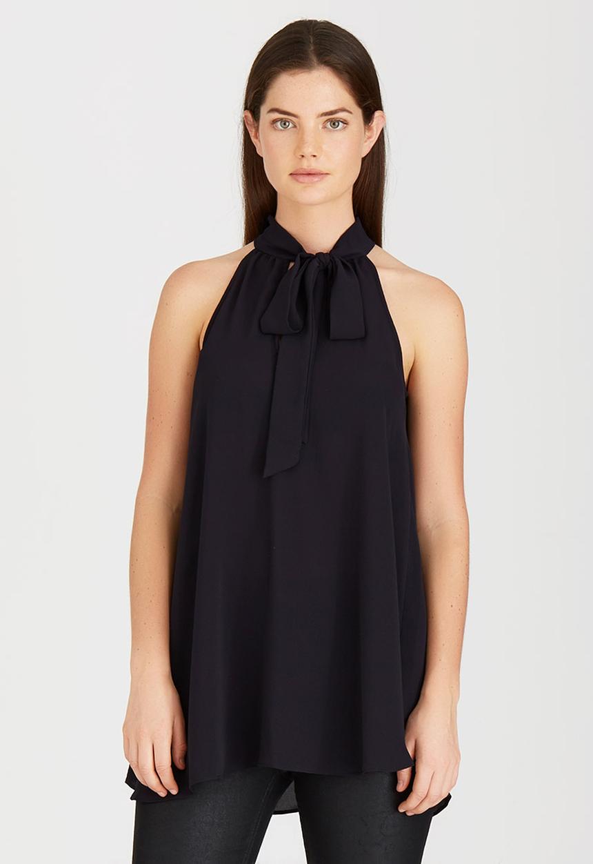 STYLE REPUBLIC - Kitty Bow Tunic Black