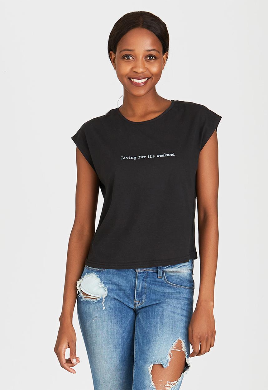 c(inch) - Boxy T-shirt Black