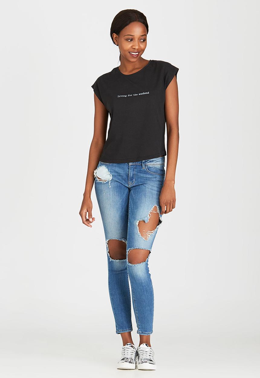 c(inch) - Boxy T-shirt Black