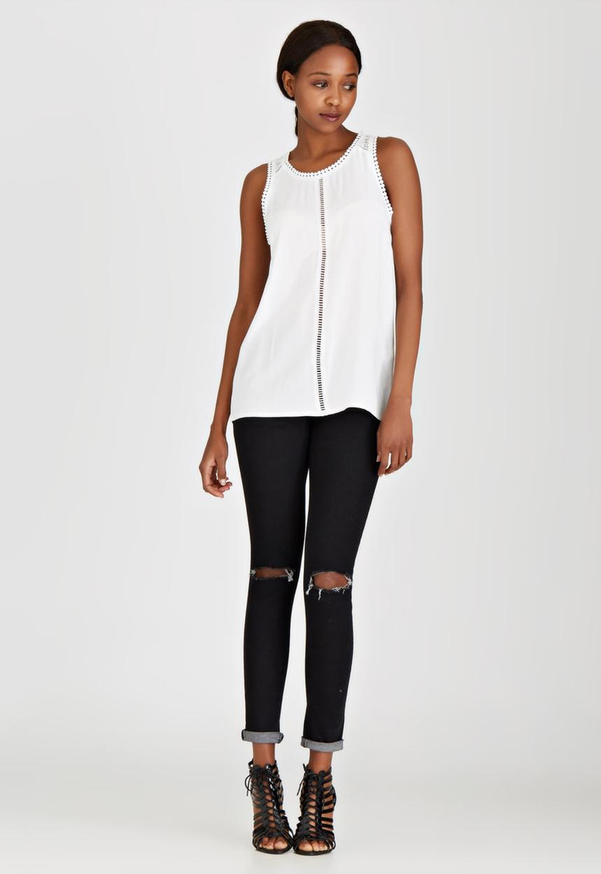G Couture - Lace Trim Camisole Milk