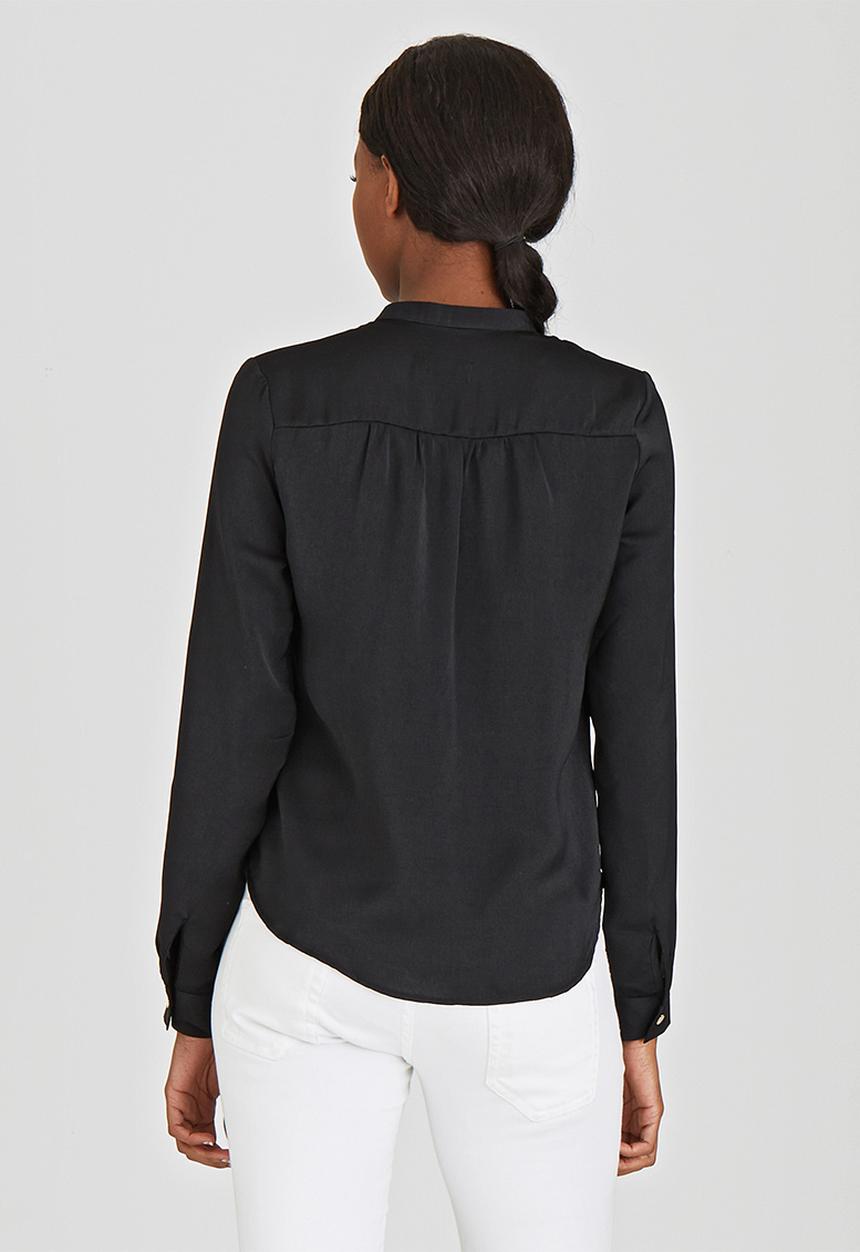 c(inch) - Lace-up Blouse Black