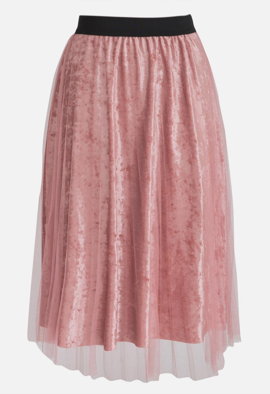 STYLE REPUBLIC - Mesh Overlay Skirt Rose