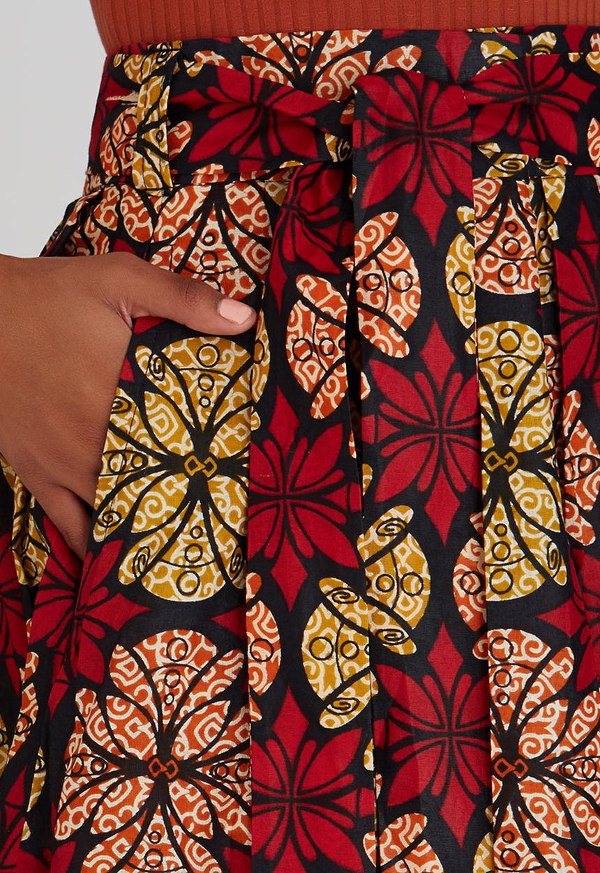 Khanya by Pengelly - Ankara Wax Print Maxi Skirt Multi-colour