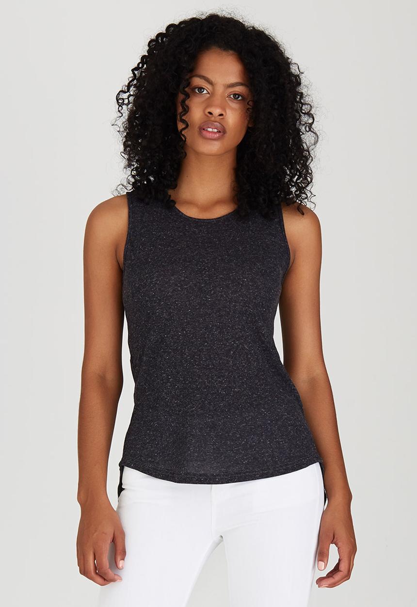 c(inch) - Back Detail Tank Top Dark Grey