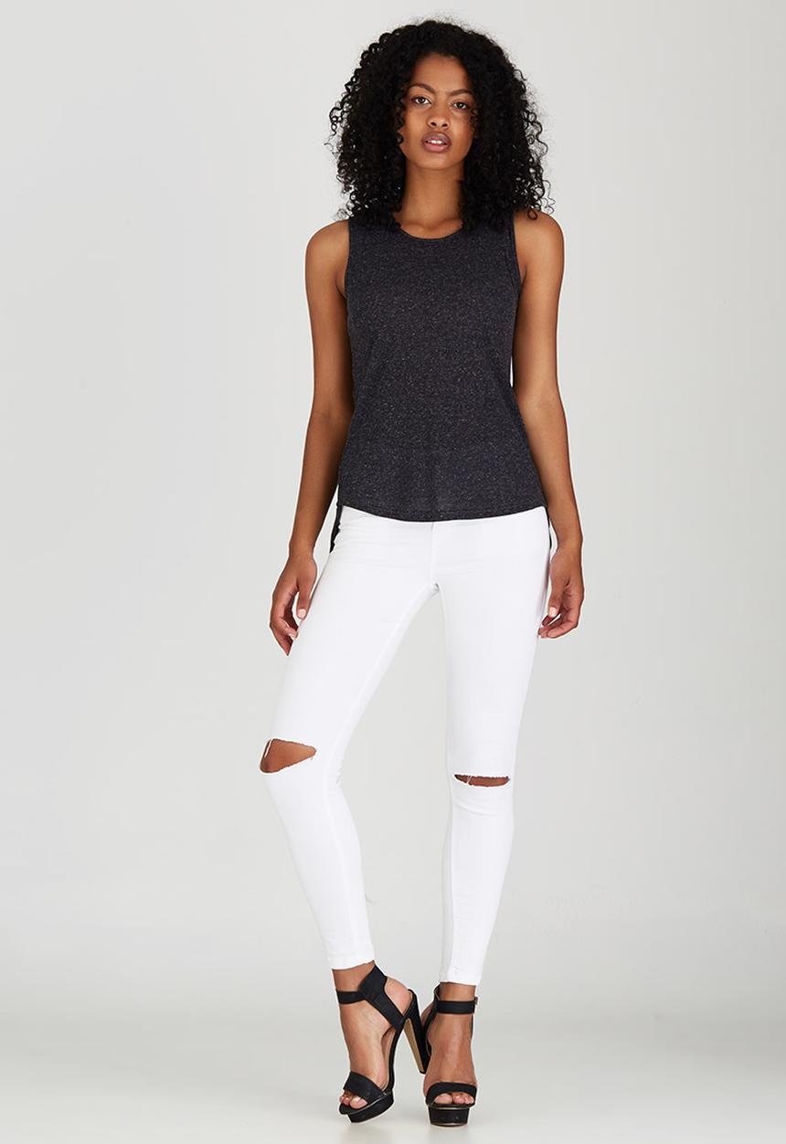 c(inch) - Back Detail Tank Top Dark Grey