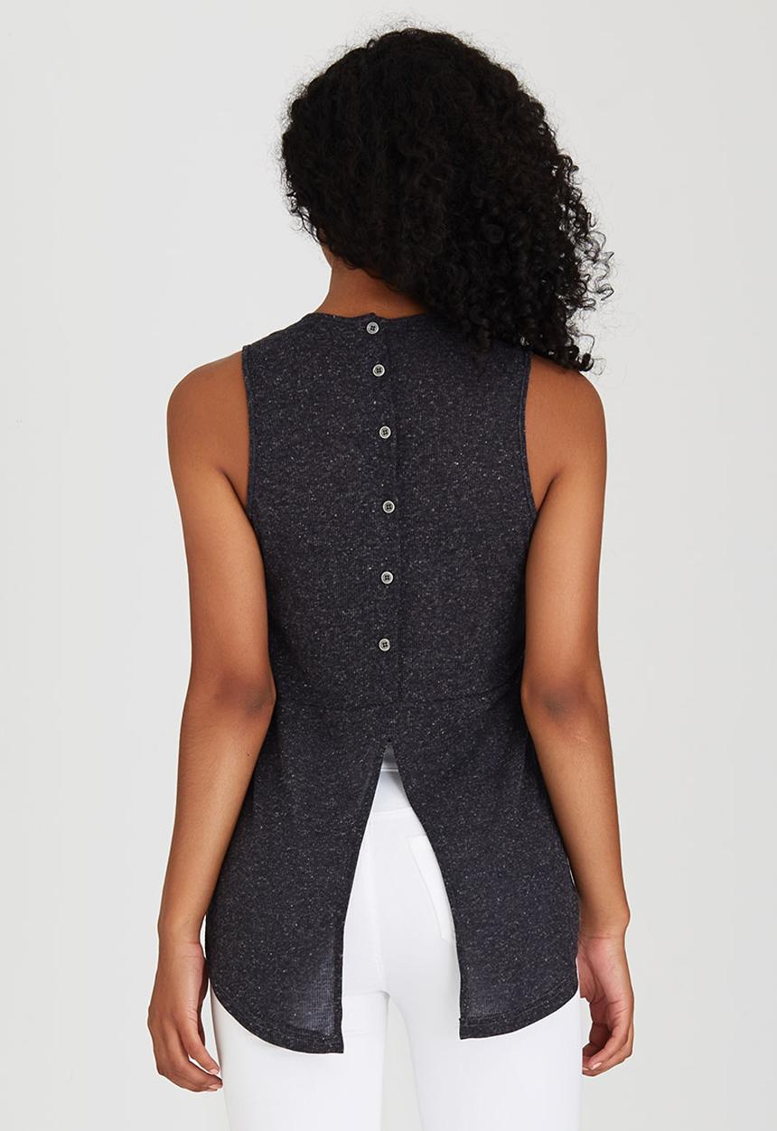c(inch) - Back Detail Tank Top Dark Grey