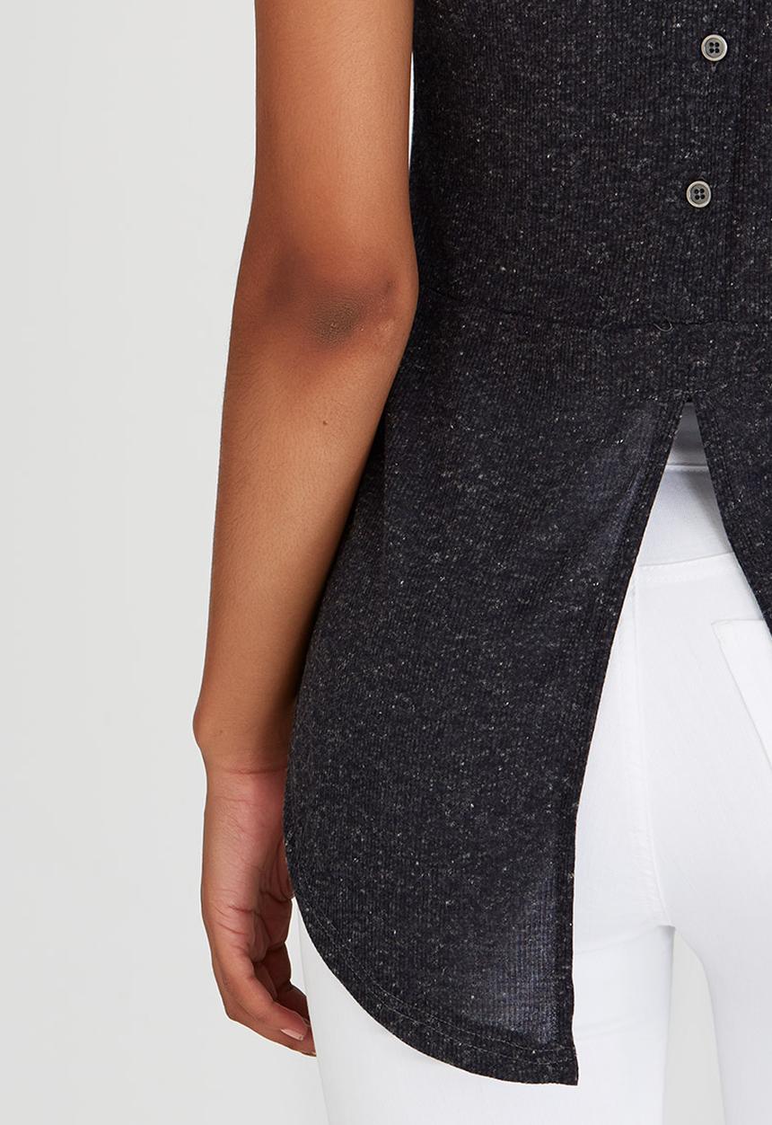 c(inch) - Back Detail Tank Top Dark Grey