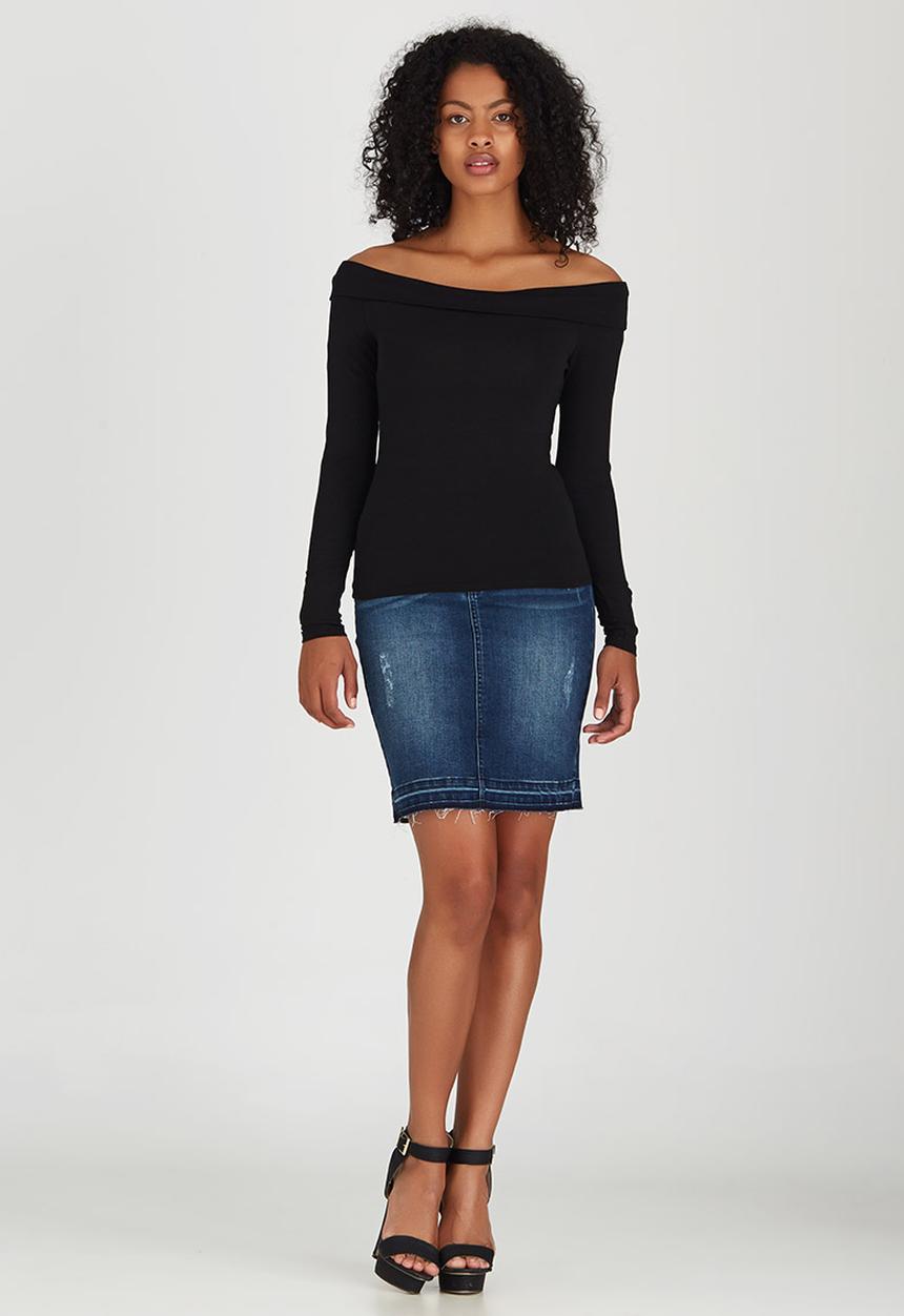 ONLY - Jessica Denim Pencil Skirt Dark Blue