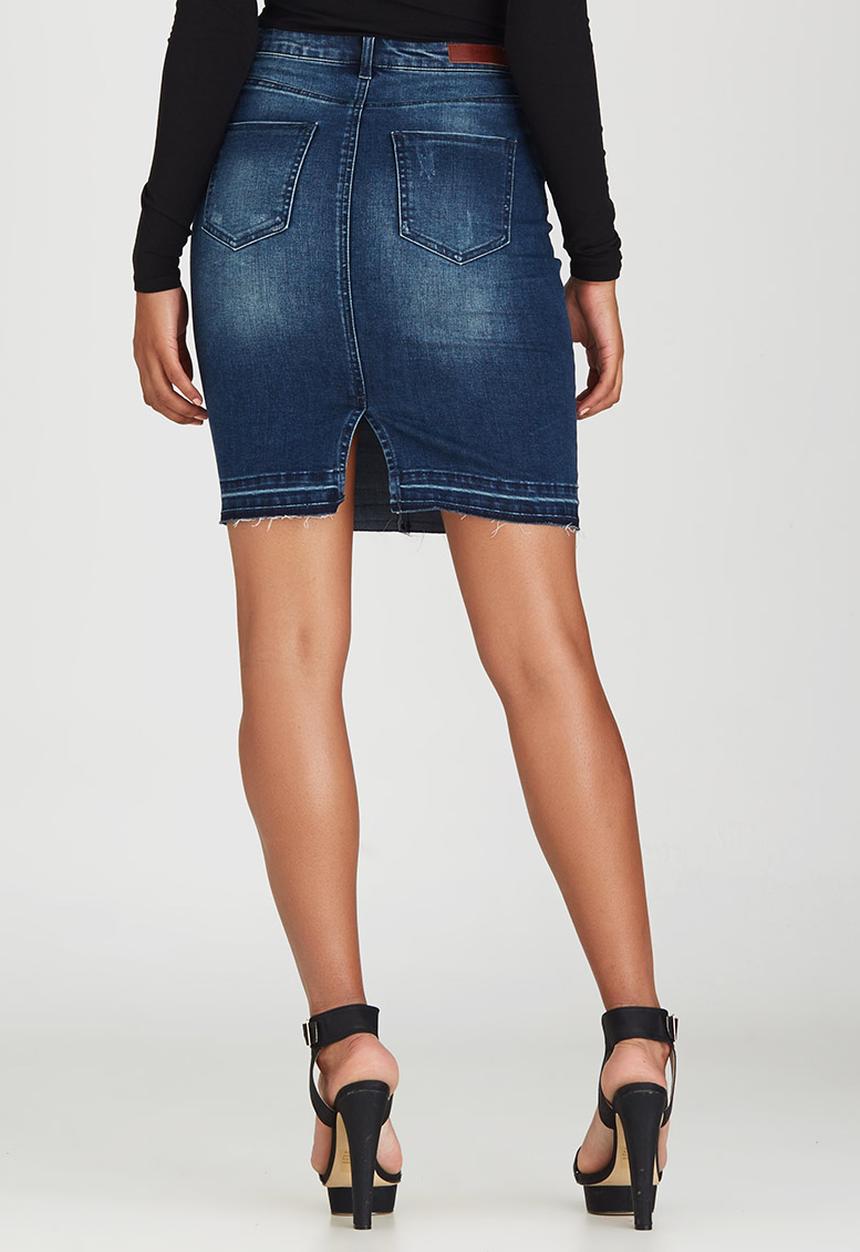 ONLY - Jessica Denim Pencil Skirt Dark Blue